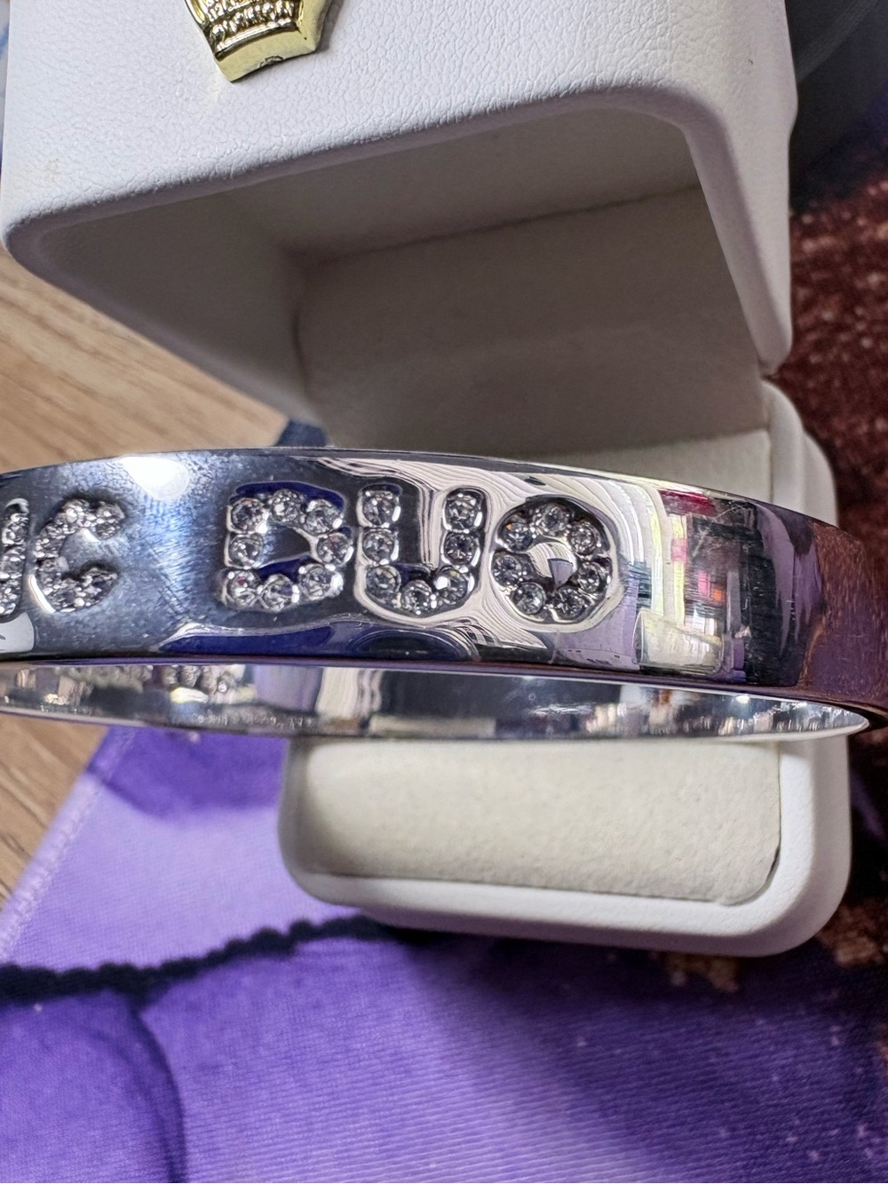 Kate Spade Dynamic Duo Silver-Tone Crystal Accent Bangle Bracelet View 3